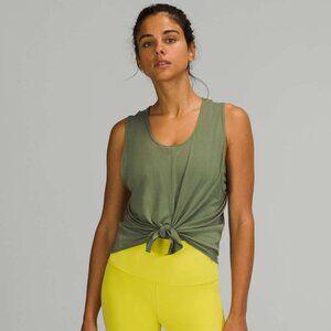 Lululemon Flow Y 2-in-1 Yoga Tank Top *Light Support, A–C Cups Green Twill